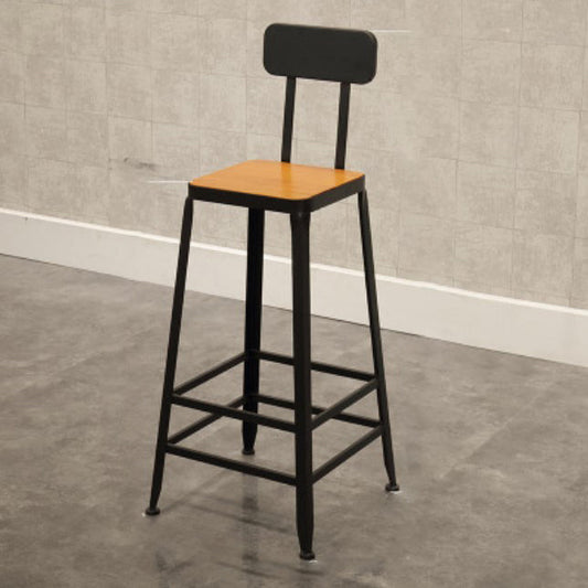 Dining Room Industrial Style Barstool Iron Pedestal Bar Stool with Pedal