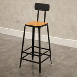 Dining Room Industrial Style Barstool Iron Pedestal Bar Stool with Pedal