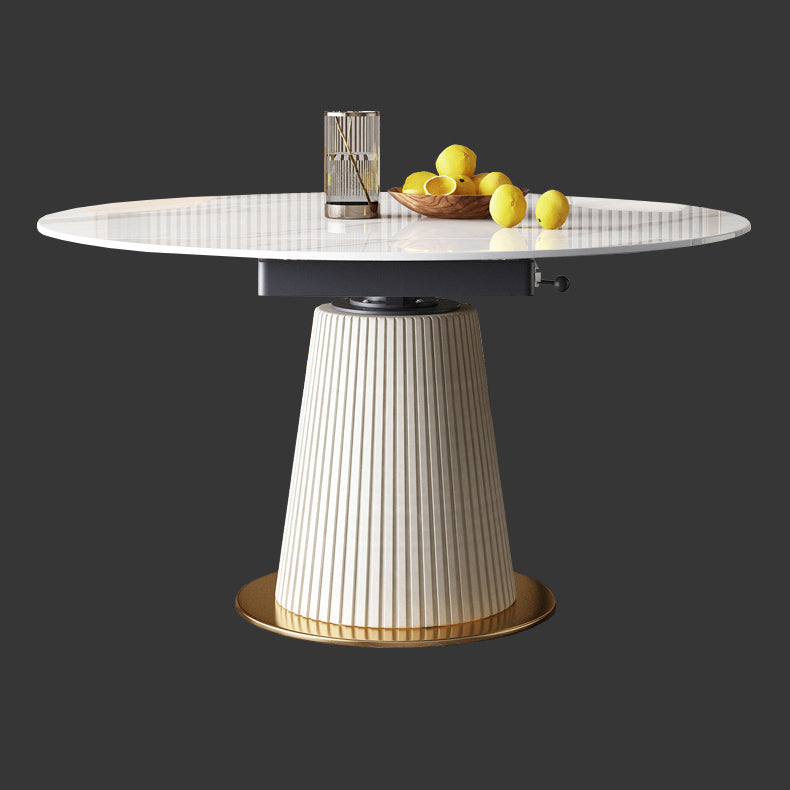 Modern Style Sintered Stone Dining Round Table Set 1/4/5/6/7 Pieces Dining Set