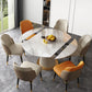 Modern Style Sintered Stone Dining Round Table Set 1/4/5/6/7 Pieces Dining Set