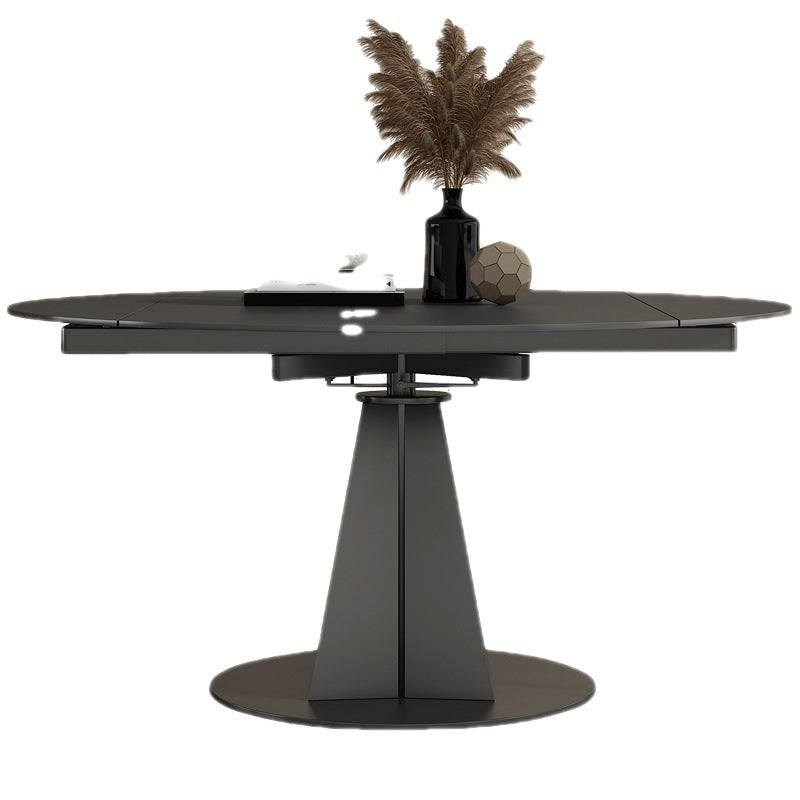 Runder Esstisch-Set aus gesintertem Stein im modernen Stil, 1/3/4/7-teiliges Esstisch-Set