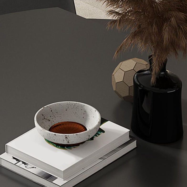 Runder Esstisch-Set aus gesintertem Stein im modernen Stil, 1/3/4/7-teiliges Esstisch-Set