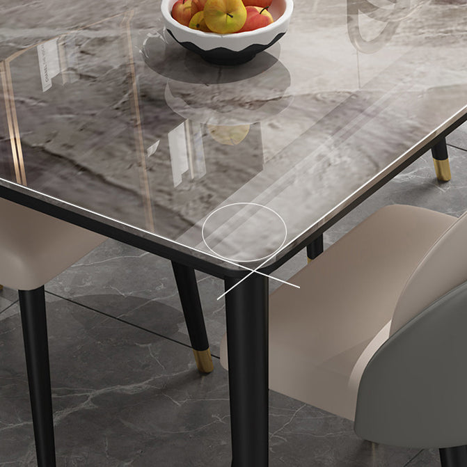 Glam Style Rectangle Sintered Stone Dining Set 1/2/5/7 Pieces Dining Set for Dining Areas