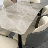 Glam Style Rectangle Sintered Stone Dining Set 1/2/5/7 Pieces Dining Set for Dining Areas