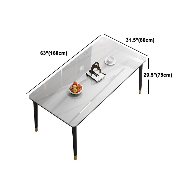 Glam Style Rectangle Sintered Stone Dining Set 1/2/5/7 Pieces Dining Set for Dining Areas