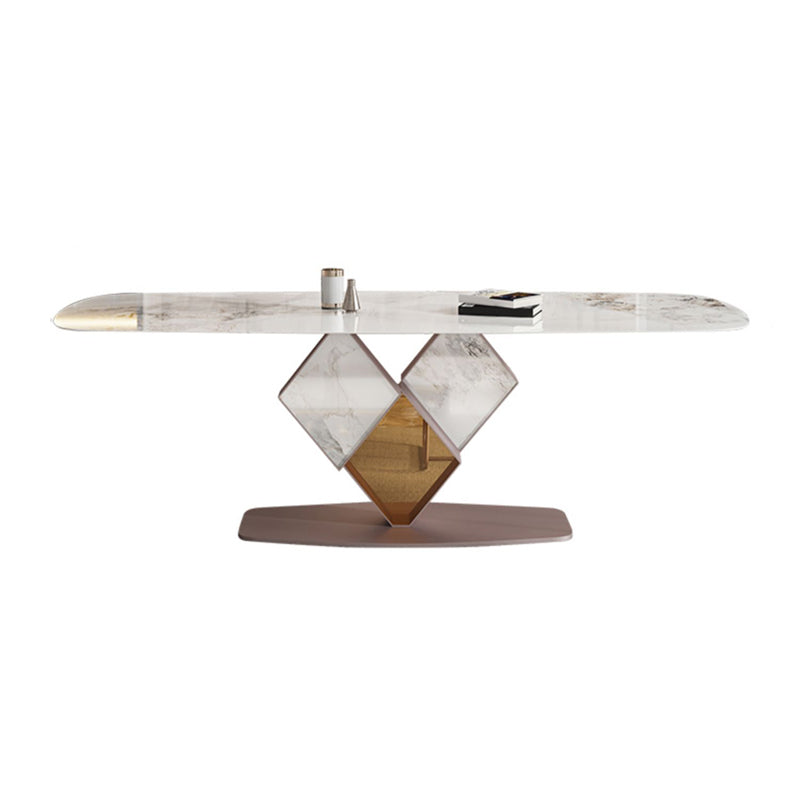 Glam Style Rectangle Sintered Stone Dining Set 1/4/5/7 Pieces Dining Set for Dining Areas White 70.9"L x 35.4"W Clearhalo 'Dining Room Sets' 'Dining Tables & Seating' 'dining_room_set' 'furn' 'furn_dining_room_set' 'Furniture' 'Kitchen & Dining Furniture' 5118760