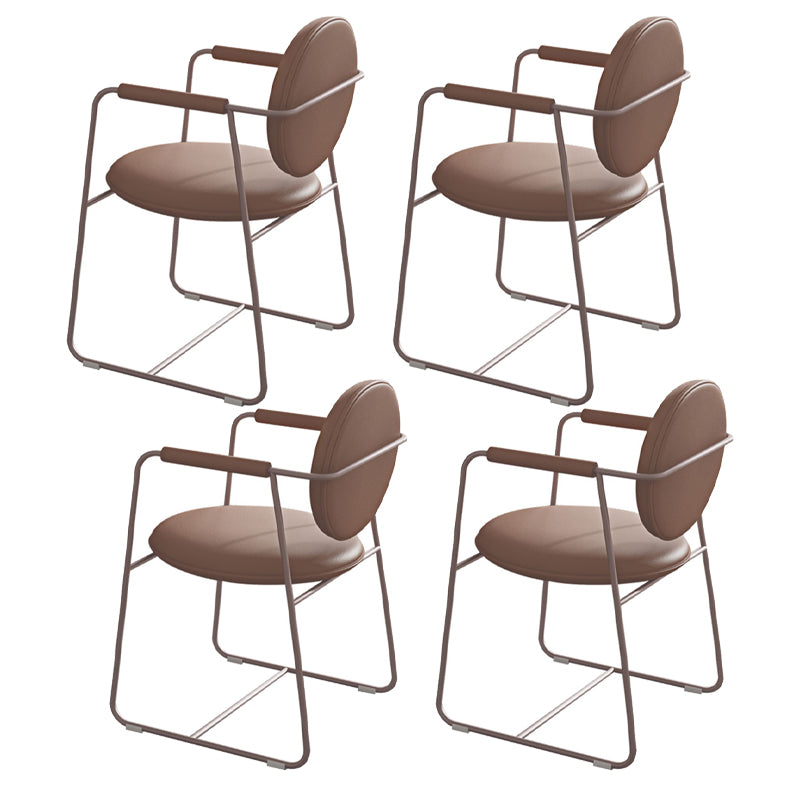 Glam Style Rectangle Sintered Stone Dining Set 1/4/5/7 Pieces Dining Set for Dining Areas 4 Brown Chairs Clearhalo 'Dining Room Sets' 'Dining Tables & Seating' 'dining_room_set' 'furn' 'furn_dining_room_set' 'Furniture' 'Kitchen & Dining Furniture' 5118761