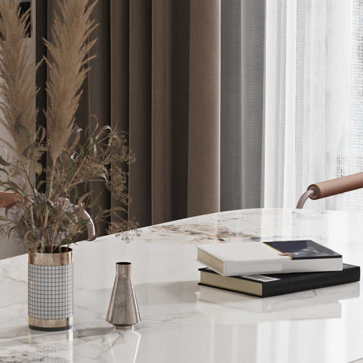 Glam Style Rectangle Sintered Stone Dining Set 1/4/5/7 Pieces Dining Set for Dining Areas Clearhalo 'Dining Room Sets' 'Dining Tables & Seating' 'dining_room_set' 'furn' 'furn_dining_room_set' 'Furniture' 'Kitchen & Dining Furniture' 5118766