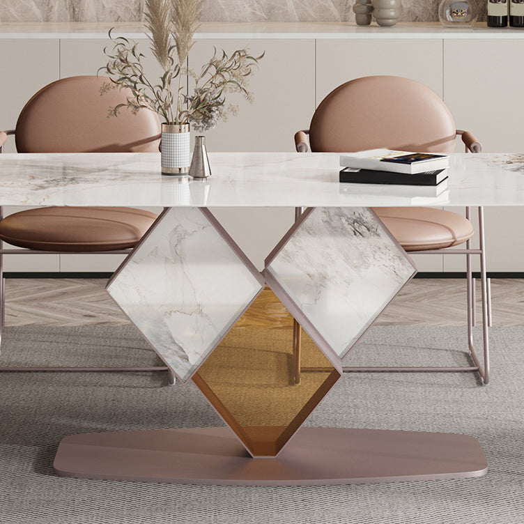 Glam Style Rectangle Sintered Stone Dining Set 1/4/5/7 Pieces Dining Set for Dining Areas Clearhalo 'Dining Room Sets' 'Dining Tables & Seating' 'dining_room_set' 'furn' 'furn_dining_room_set' 'Furniture' 'Kitchen & Dining Furniture' 5118768