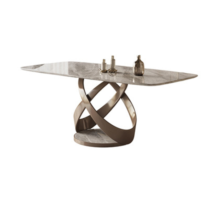 Glam Style Rectangle Sintered Stone Dining Set 1/4/5/7 Pieces Dining Set Grey 71"L x 35"W Clearhalo 'Dining Room Sets' 'Dining Tables & Seating' 'dining_room_set' 'furn' 'furn_dining_room_set' 'Furniture' 'Kitchen & Dining Furniture' 5118777