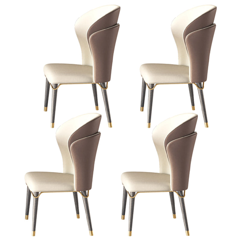 Glam Style Rectangle Sintered Stone Dining Set 1/4/5/7 Pieces Dining Set 4 Beige Chairs Clearhalo 'Dining Room Sets' 'Dining Tables & Seating' 'dining_room_set' 'furn' 'furn_dining_room_set' 'Furniture' 'Kitchen & Dining Furniture' 5118778