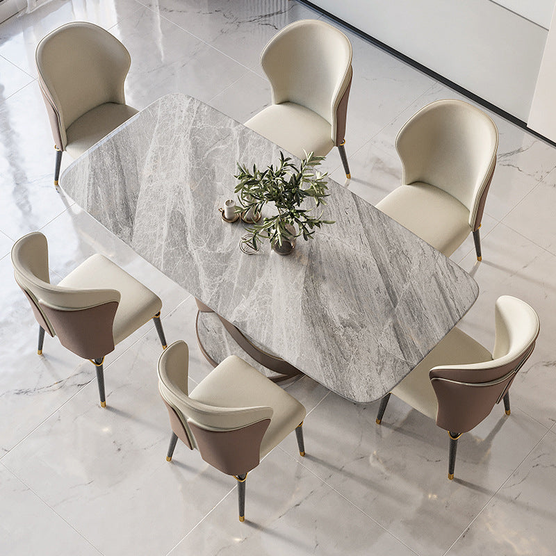 Glam Style Rectangle Sintered Stone Dining Set 1/4/5/7 Pieces Dining Set Clearhalo 'Dining Room Sets' 'Dining Tables & Seating' 'dining_room_set' 'furn' 'furn_dining_room_set' 'Furniture' 'Kitchen & Dining Furniture' 5118779