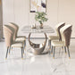 Glam Style Rectangle Sintered Stone Dining Set 1/4/5/7 Pieces Dining Set Clearhalo 'Dining Room Sets' 'Dining Tables & Seating' 'dining_room_set' 'furn' 'furn_dining_room_set' 'Furniture' 'Kitchen & Dining Furniture' 5118780