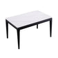Rectangle 4 Legs Dining Table Mid-Century Modern White Fixed Table of Sintered Stone