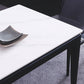 Rectangle 4 Legs Dining Table Mid-Century Modern White Fixed Table of Sintered Stone