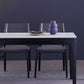 Rectangle 4 Legs Dining Table Mid-Century Modern White Fixed Table of Sintered Stone