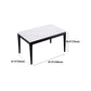 Rectangle 4 Legs Dining Table Mid-Century Modern White Fixed Table of Sintered Stone