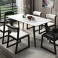Mesa de comedor de tono blanco de mármol Simplicidad de 4 patas para comedor para comedor