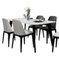 Mesa de comedor de tono blanco de mármol Simplicidad de 4 patas para comedor para comedor