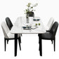 Mesa de comedor de tono blanco de mármol Simplicidad de 4 patas para comedor para comedor