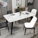 Mesa de comedor de tono blanco de mármol Simplicidad de 4 patas para comedor para comedor