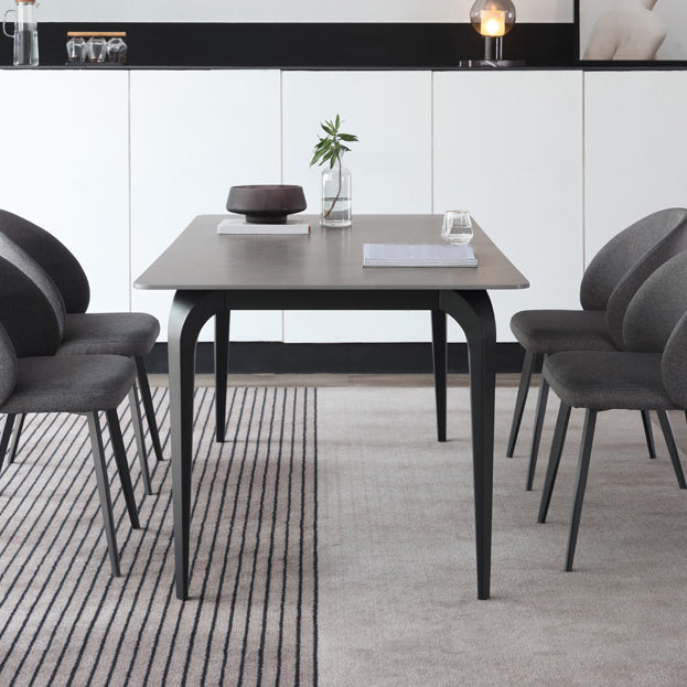 Mesa gris industrial para mesa de comedor de restaurantes con base de comida y 4 patas