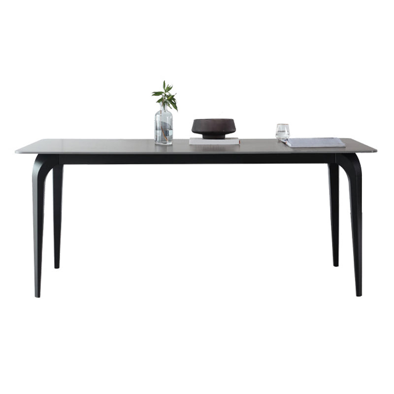 Mesa gris industrial para mesa de comedor de restaurantes con base de comida y 4 patas