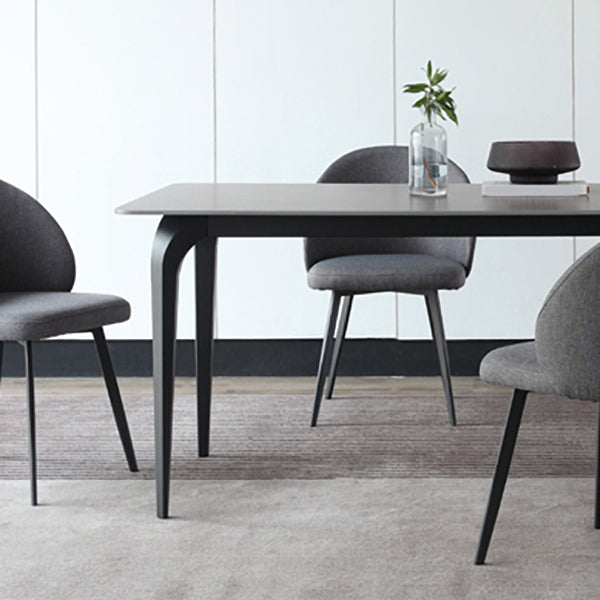 Mesa gris industrial para mesa de comedor de restaurantes con base de comida y 4 patas