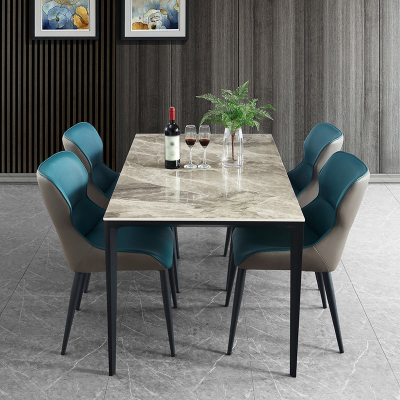 Muebles de piedra rectangulares de mesa de comedor de estilo contemporáneo con 4 pies