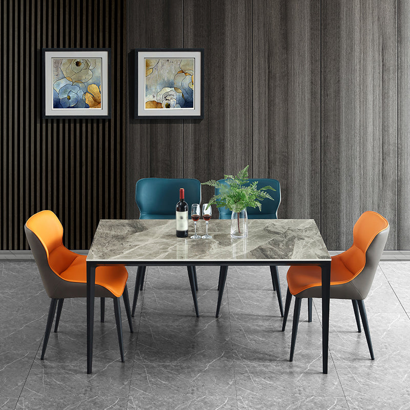 Muebles de piedra rectangulares de mesa de comedor de estilo contemporáneo con 4 pies