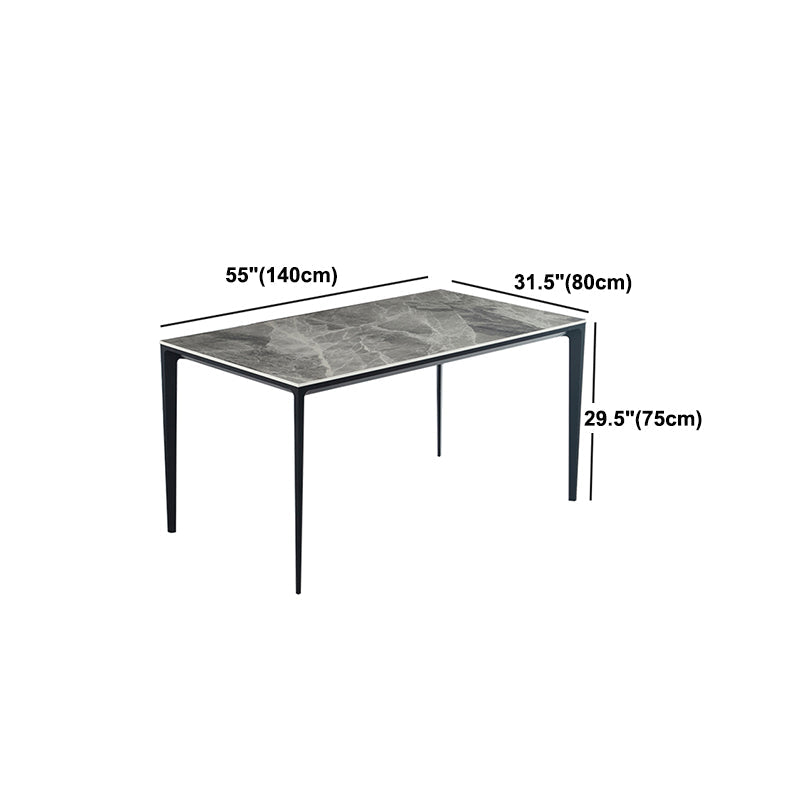 Muebles de piedra rectangulares de mesa de comedor de estilo contemporáneo con 4 pies