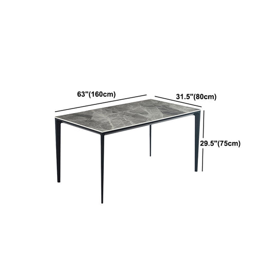Site da pranzo in stile contemporaneo tavolo da tavolo mobili in pietra rettangolo con 4 piedi