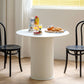 Simplicity Round Top Restaurant Table White Metal Base Dining Table Slate 31.5"L x 31.5"W x 29.5"H Without Chairs Clearhalo 'Dining Tables & Seating' 'Dining Tables' 'dining_table' 'furn' 'furn_dining_table' 'Furniture' 'Kitchen & Dining Furniture' 5118944