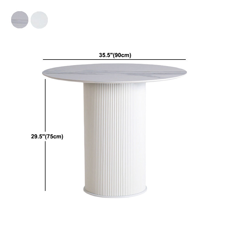 Simplicity Round Top Restaurant Table White Metal Base Dining Table Clearhalo 'Dining Tables & Seating' 'Dining Tables' 'dining_table' 'furn' 'furn_dining_table' 'Furniture' 'Kitchen & Dining Furniture' 5118955