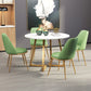 Glam Style Stone Table for Restaurant Round Table with Gold Pedestal 39.4"L x 39.4"W x 29.5"H Without Chairs Clearhalo 'Dining Tables & Seating' 'Dining Tables' 'dining_table' 'furn' 'furn_dining_table' 'Furniture' 'Kitchen & Dining Furniture' 5118977