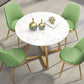Glam Style Stone Table for Restaurant Round Table with Gold Pedestal Clearhalo 'Dining Tables & Seating' 'Dining Tables' 'dining_table' 'furn' 'furn_dining_table' 'Furniture' 'Kitchen & Dining Furniture' 5118984