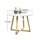 Glam Style Stone Table for Restaurant Round Table with Gold Pedestal Clearhalo 'Dining Tables & Seating' 'Dining Tables' 'dining_table' 'furn' 'furn_dining_table' 'Furniture' 'Kitchen & Dining Furniture' 5118990