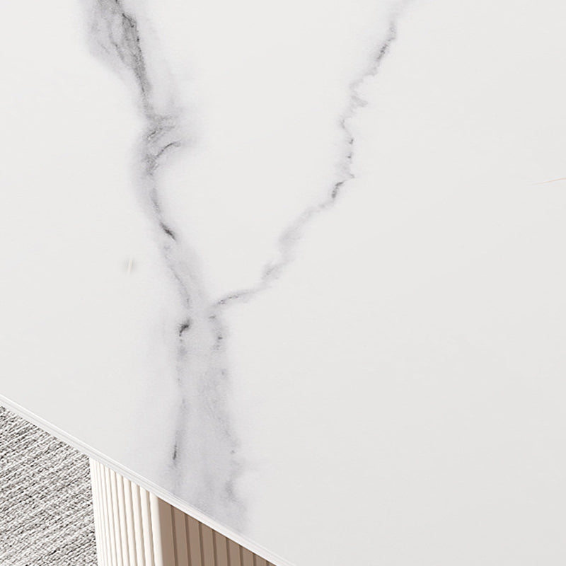 Ovaal eettafel stenen eettafel modern met metalen basisvoetstuk