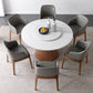 Round Sintered Stone Dining Table Stone Table in White with Pedestal White Without Chairs Clearhalo 'Dining Tables & Seating' 'Dining Tables' 'dining_table' 'furn' 'furn_dining_table' 'Furniture' 'Kitchen & Dining Furniture' 5119007