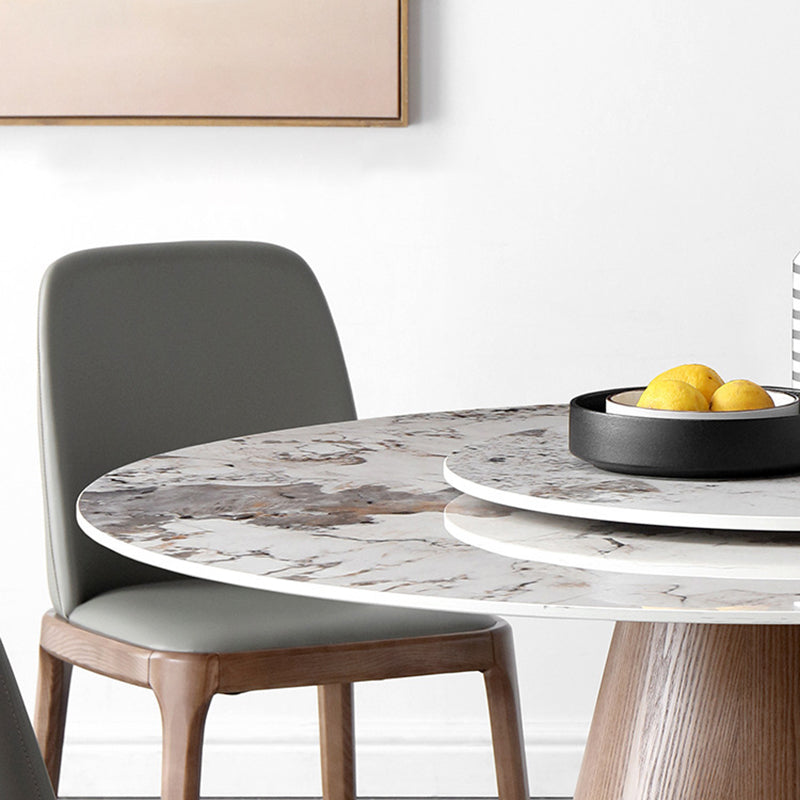 Round Sintered Stone Dining Table Stone Table in White with Pedestal Clearhalo 'Dining Tables & Seating' 'Dining Tables' 'dining_table' 'furn' 'furn_dining_table' 'Furniture' 'Kitchen & Dining Furniture' 5119015