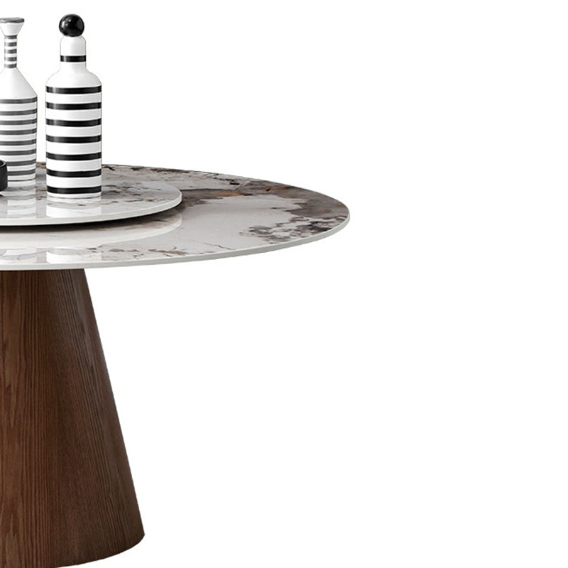 Round Sintered Stone Dining Table Stone Table in White with Pedestal Clearhalo 'Dining Tables & Seating' 'Dining Tables' 'dining_table' 'furn' 'furn_dining_table' 'Furniture' 'Kitchen & Dining Furniture' 5119017