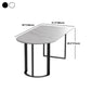 Modern White Stone Dining Table 78"L Table Sled Base Table for Home