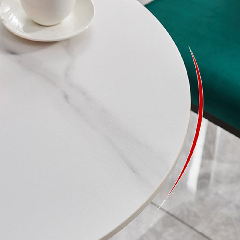 Mesa de comedor de base dorada redonda mesa de comedor de tulipán de piedra glam