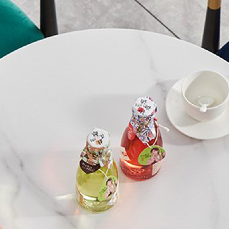 Mesa de comedor de base dorada redonda mesa de comedor de tulipán de piedra glam