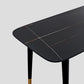 Rectangle Black Base Dining Table Modern Stone 4 Iron Legs Table Clearhalo 'Dining Tables & Seating' 'Dining Tables' 'dining_table' 'furn' 'furn_dining_table' 'Furniture' 'Kitchen & Dining Furniture' 5119079