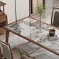 Modern Solid Wood Dining Site Table Stone Top Tripod Base Dining Table