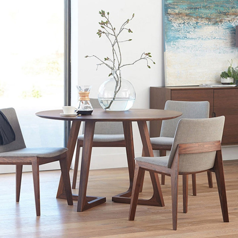 Sala de estar Mesa de comedor de madera de estilo simple Mesa de comedor redonda