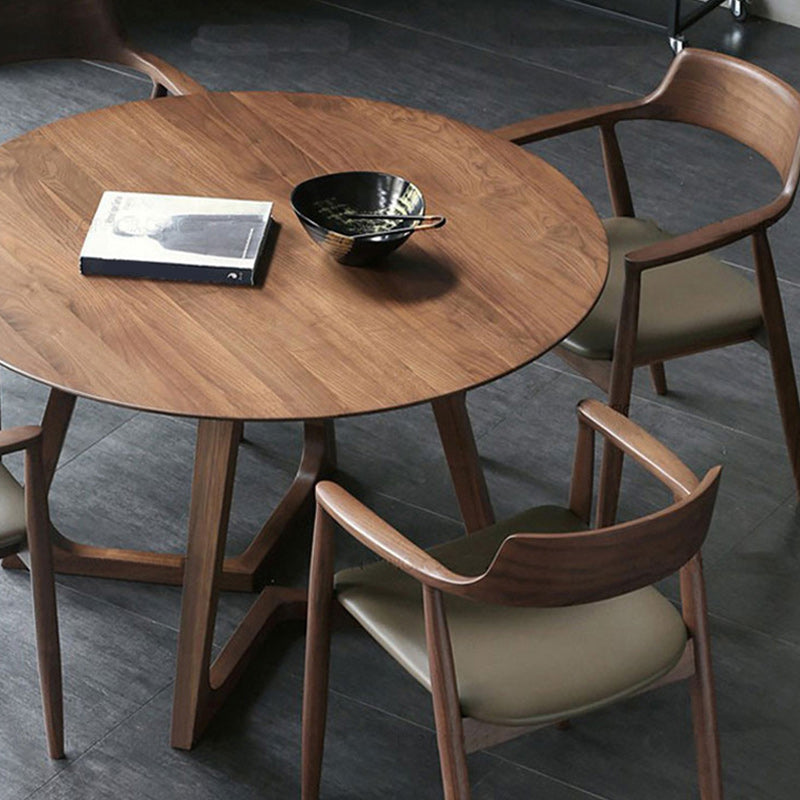 Sala de estar Mesa de comedor de madera de estilo simple Mesa de comedor redonda