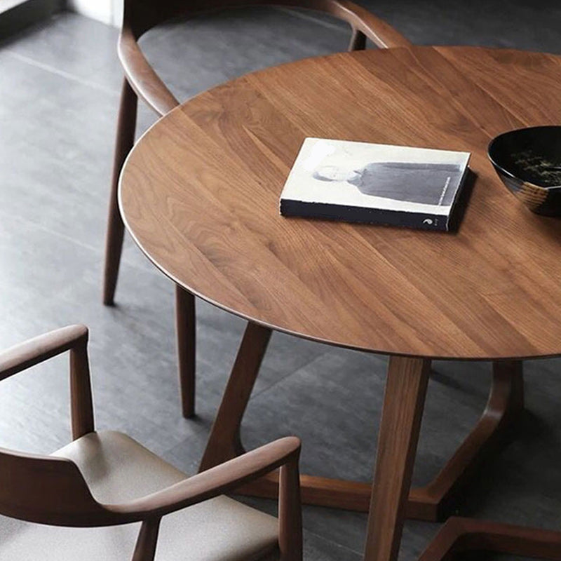 Sala de estar Mesa de comedor de madera de estilo simple Mesa de comedor redonda