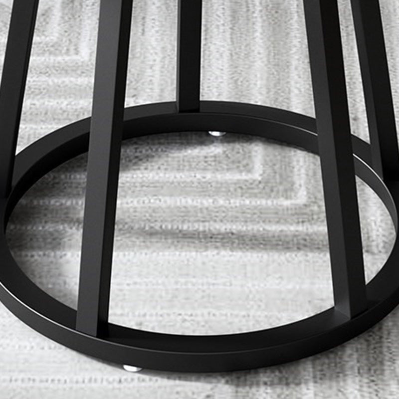 Mesa de comedor de base de hierro negro redondo Mesa de pedestal de piedra moderna